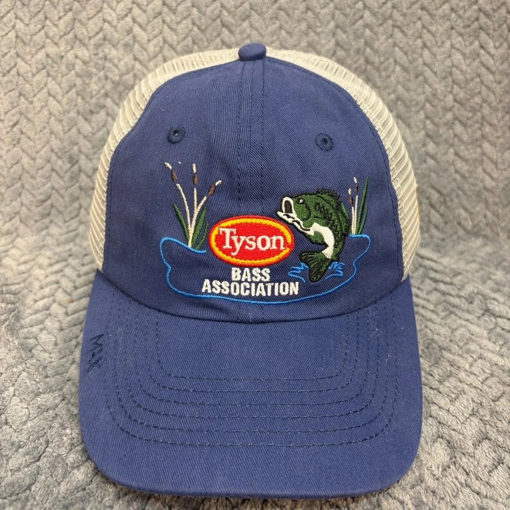 Tyson Bass Association Bull Shoals Lake 2026 Trucker Hat Blue Grey Mesh Cap
